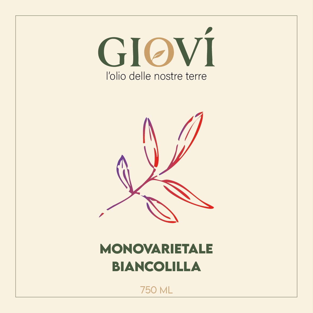 Etichetta originale GIOVÌ Biancolilla, 750 ml